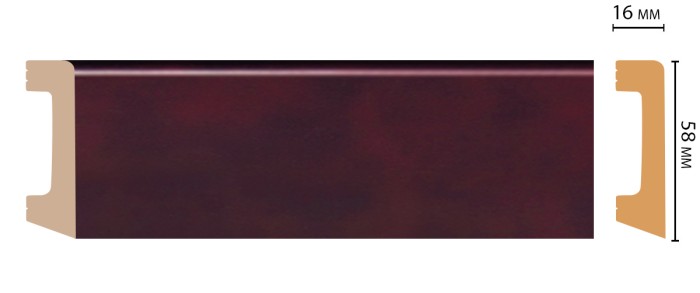 Плинтус напольный DECOMASTER D234-62 ШК/15 (58*16*2400мм)